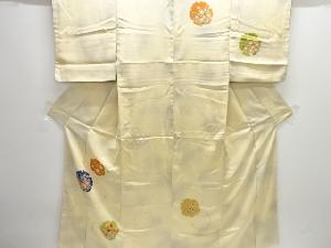 雪輪に草花模様刺繍訪問着